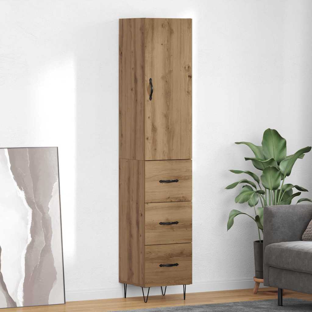 Bufet Stejar Artizanal 69,5 x 34 x 180 cm Lemn compozit — imaginea 2