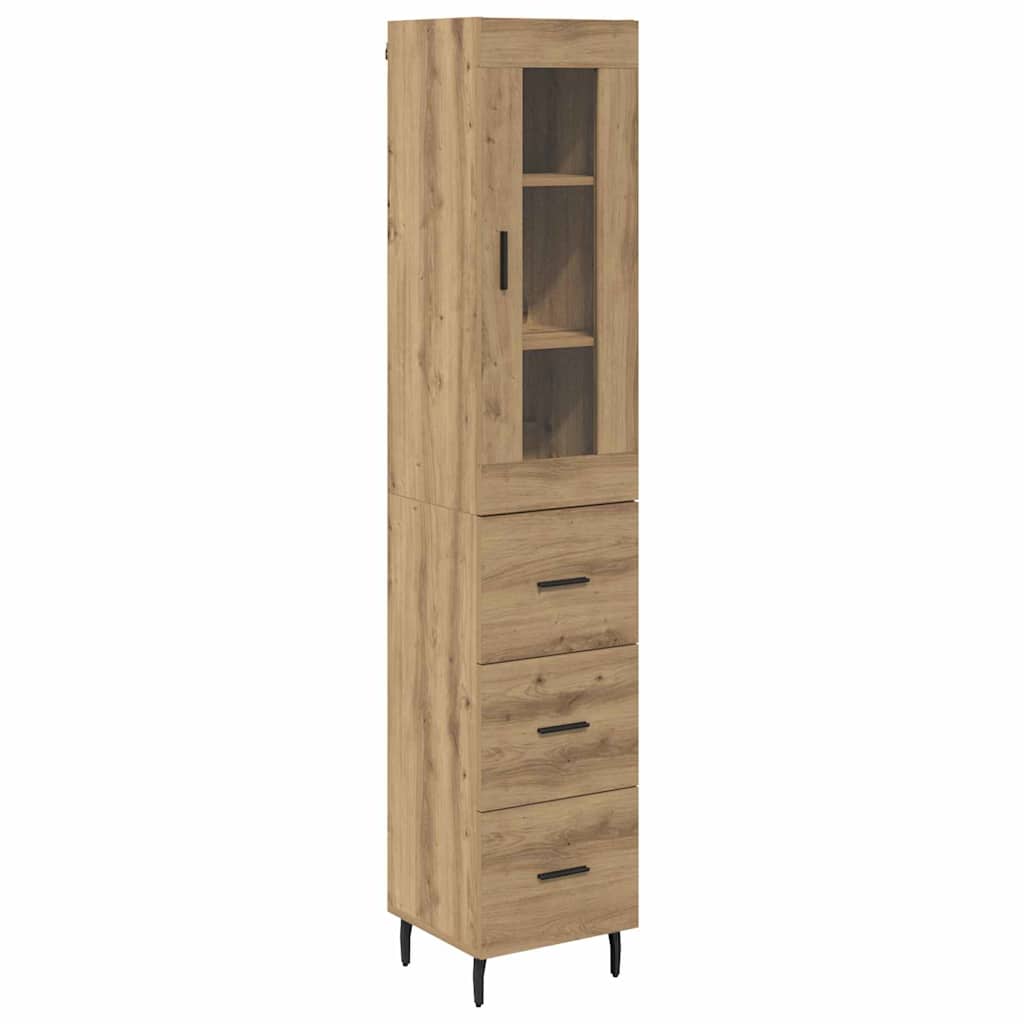 Bufet Stejar Artizanal 34,5 x 34 x 180 cm Lemn compozit