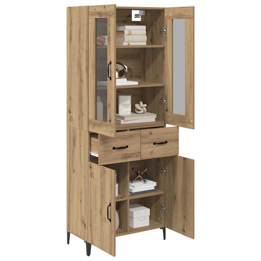 Bufet Stejar Artizanal 69,5 x 34 x 180 cm Lemn compozit — imaginea 4