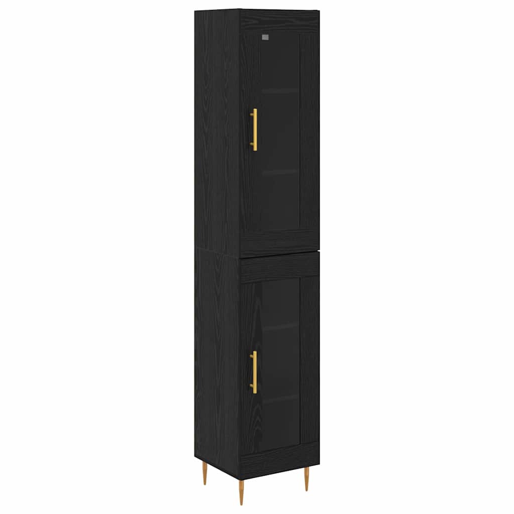 Bufet Stejar Negru 34,5 x 34 x 180 cm Lemn compozit
