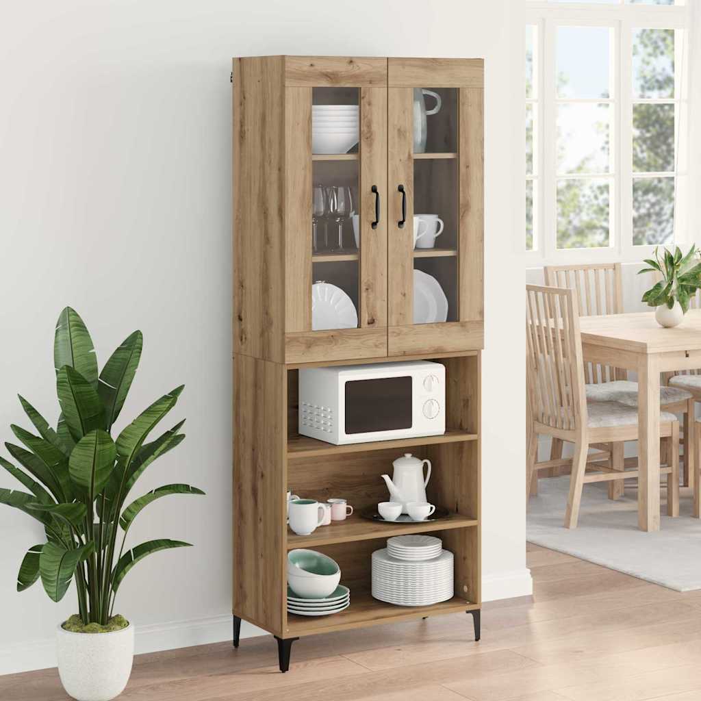Bufet Stejar Artizanal 69,5 x 34 x 180 cm Lemn compozit — imaginea 5