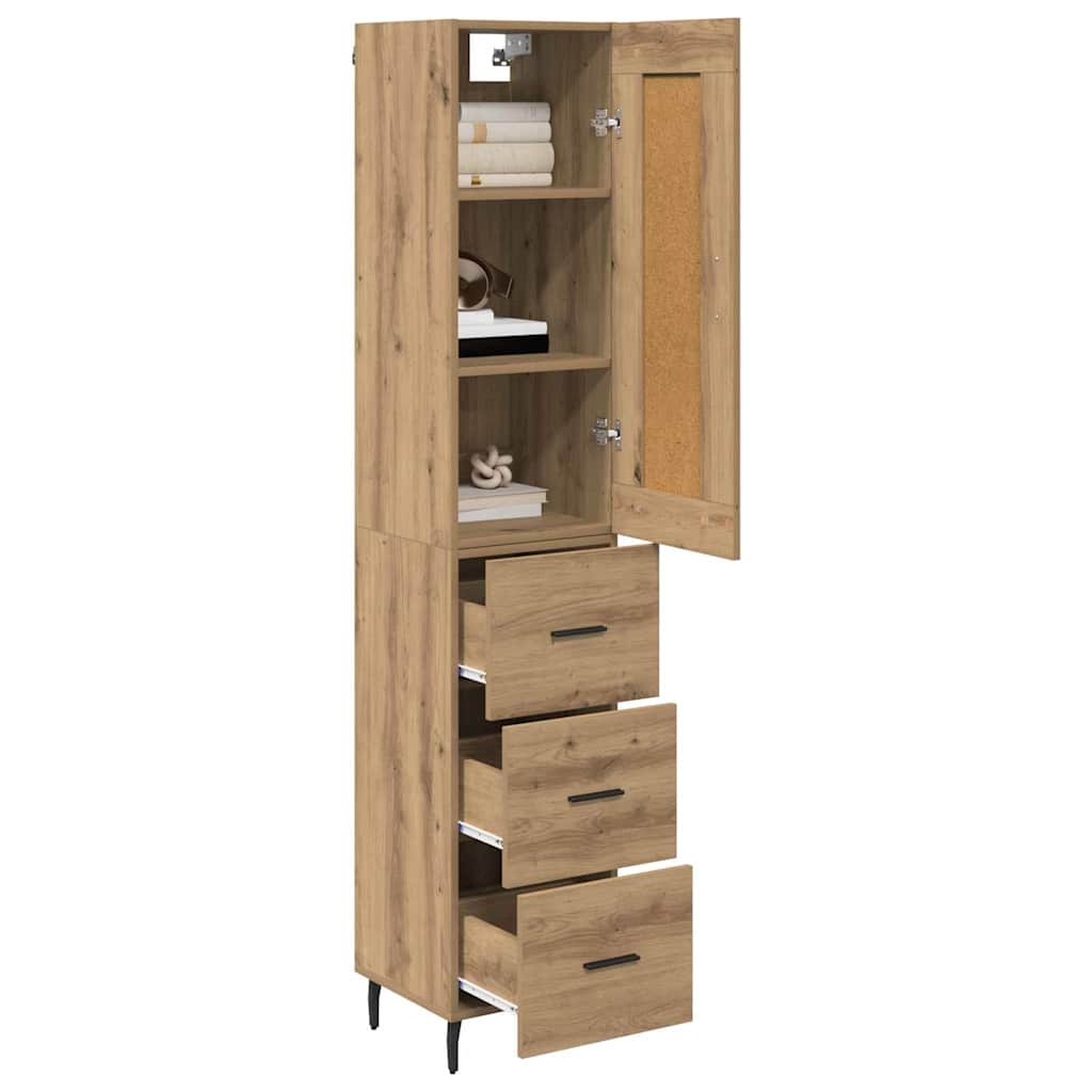 Bufet Stejar Artizanal 34,5 x 34 x 180 cm Lemn compozit — imaginea 4