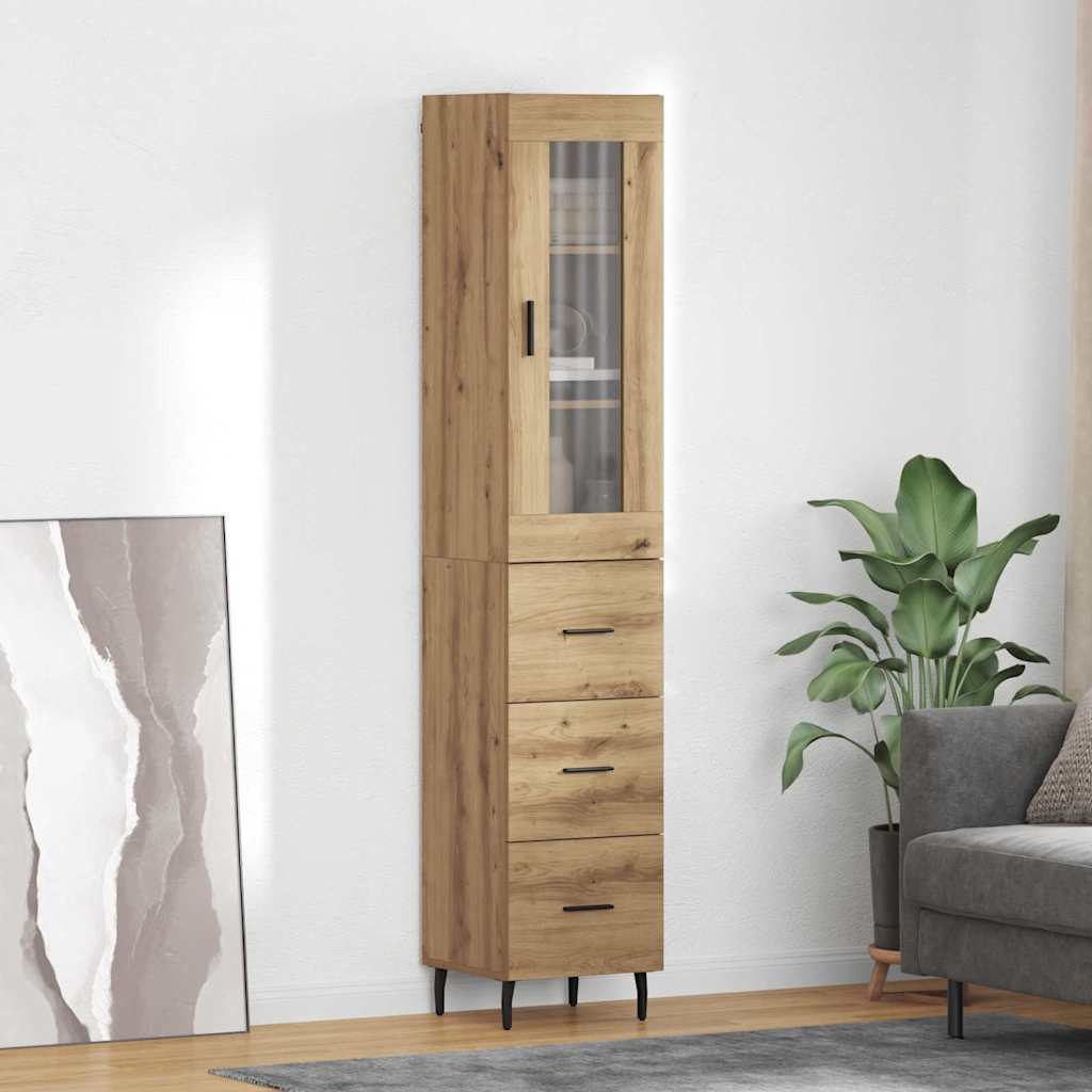 Bufet Stejar Artizanal 34,5 x 34 x 180 cm Lemn compozit — imaginea 2