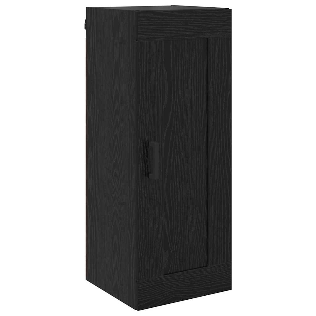 Bufet Stejar Negru 34,5 x 34 x 180 cm Lemn compozit — imaginea 8