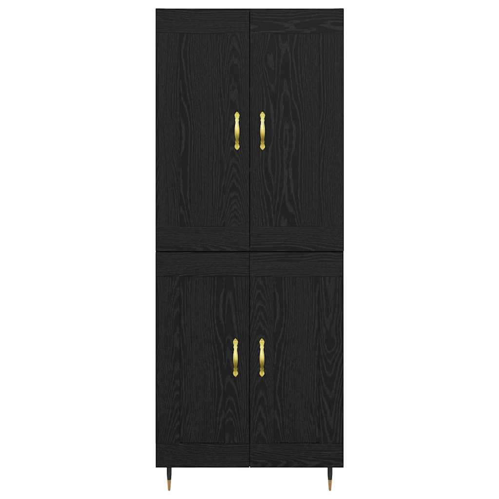 Bufet Stejar Negru 69,5 x 34 x 180 cm Lemn compozit — imaginea 9