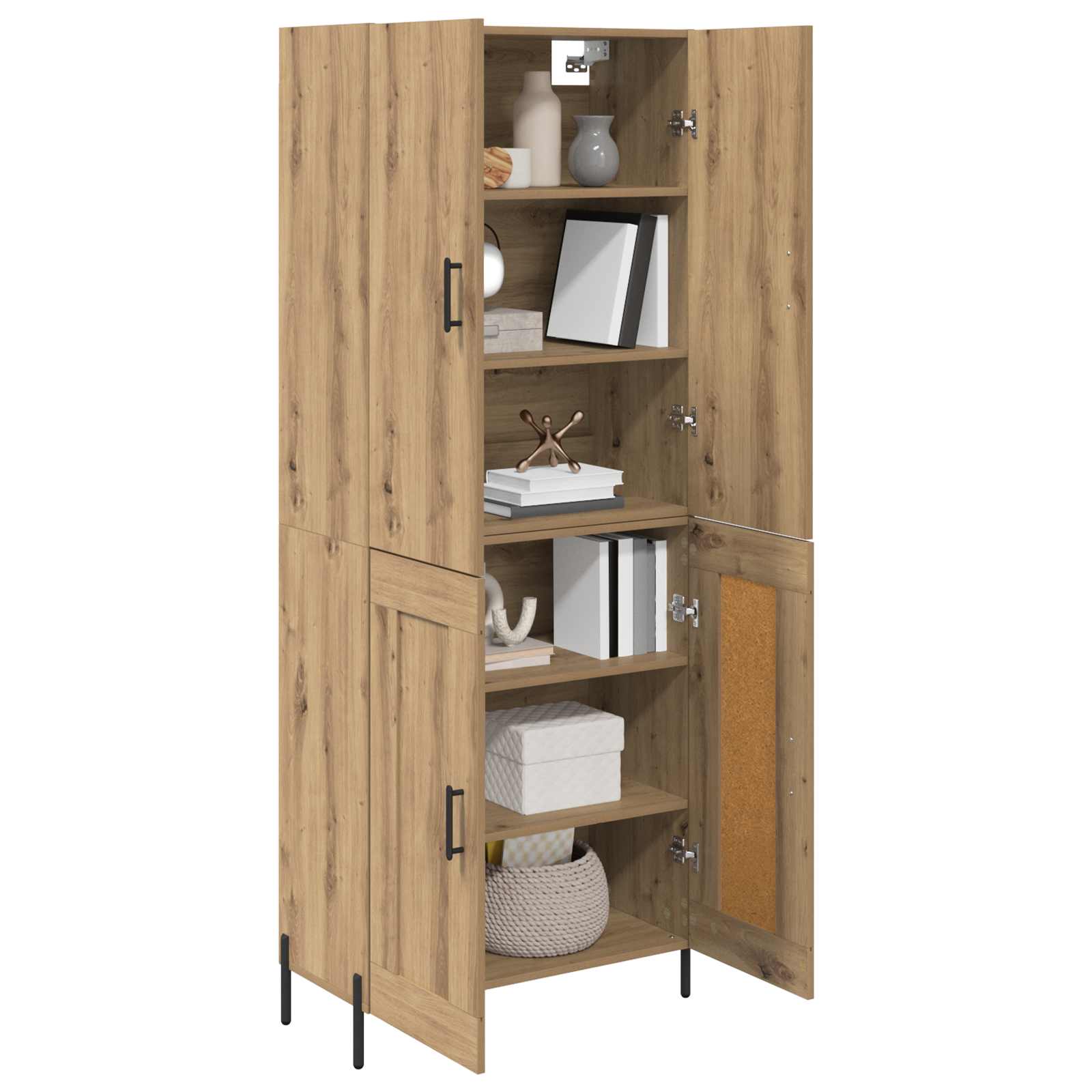 Bufet Stejar Artizanal 69,5 x 34 x 180 cm Lemn compozit — imaginea 3
