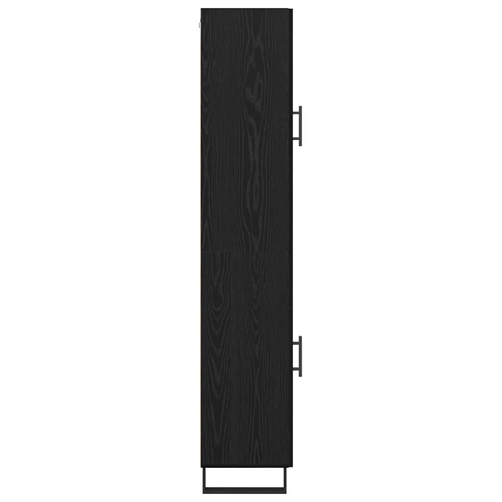 Bufet Stejar Negru 69,5 x 34 x 180 cm Lemn compozit — imaginea 10