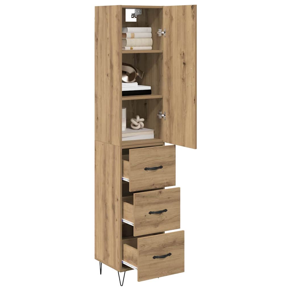 Bufet Stejar Artizanal 69,5 x 34 x 180 cm Lemn compozit — imaginea 4