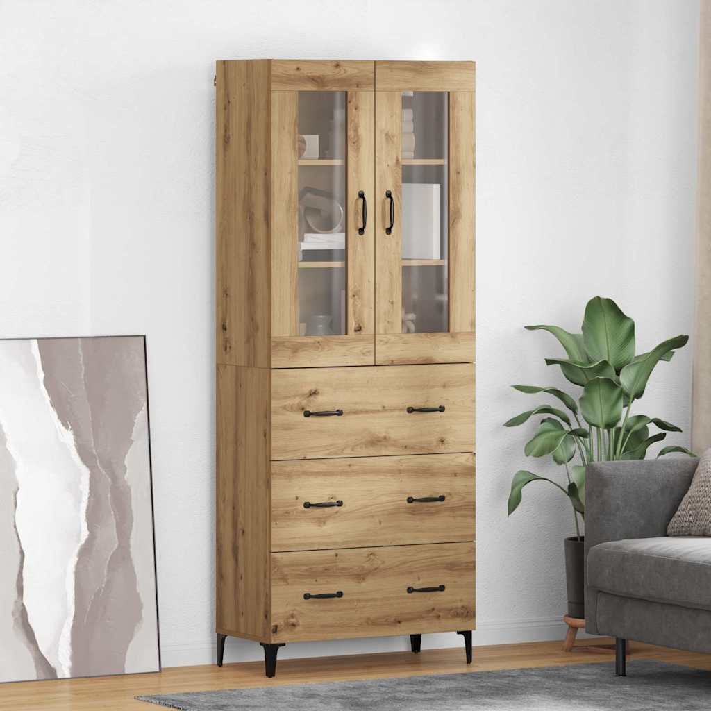 Bufet Stejar Artizanal 69,5 x 34 x 180 cm Lemn compozit — imaginea 2