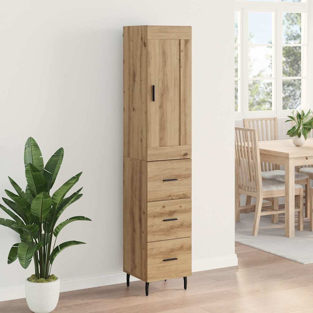 Bufet Stejar Artizanal 34,5 x 34 x 180 cm Lemn compozit — imaginea 5