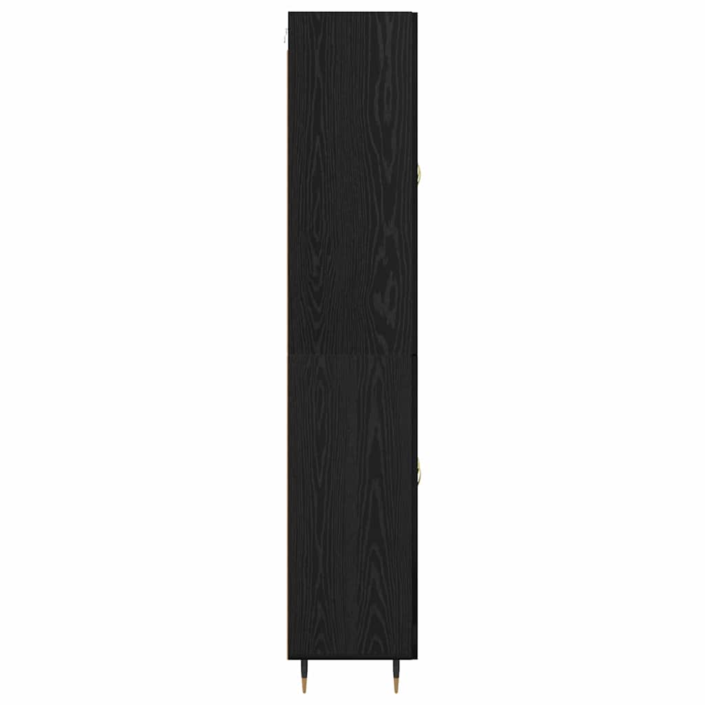 Bufet Stejar Negru 69,5 x 34 x 180 cm Lemn compozit — imaginea 10