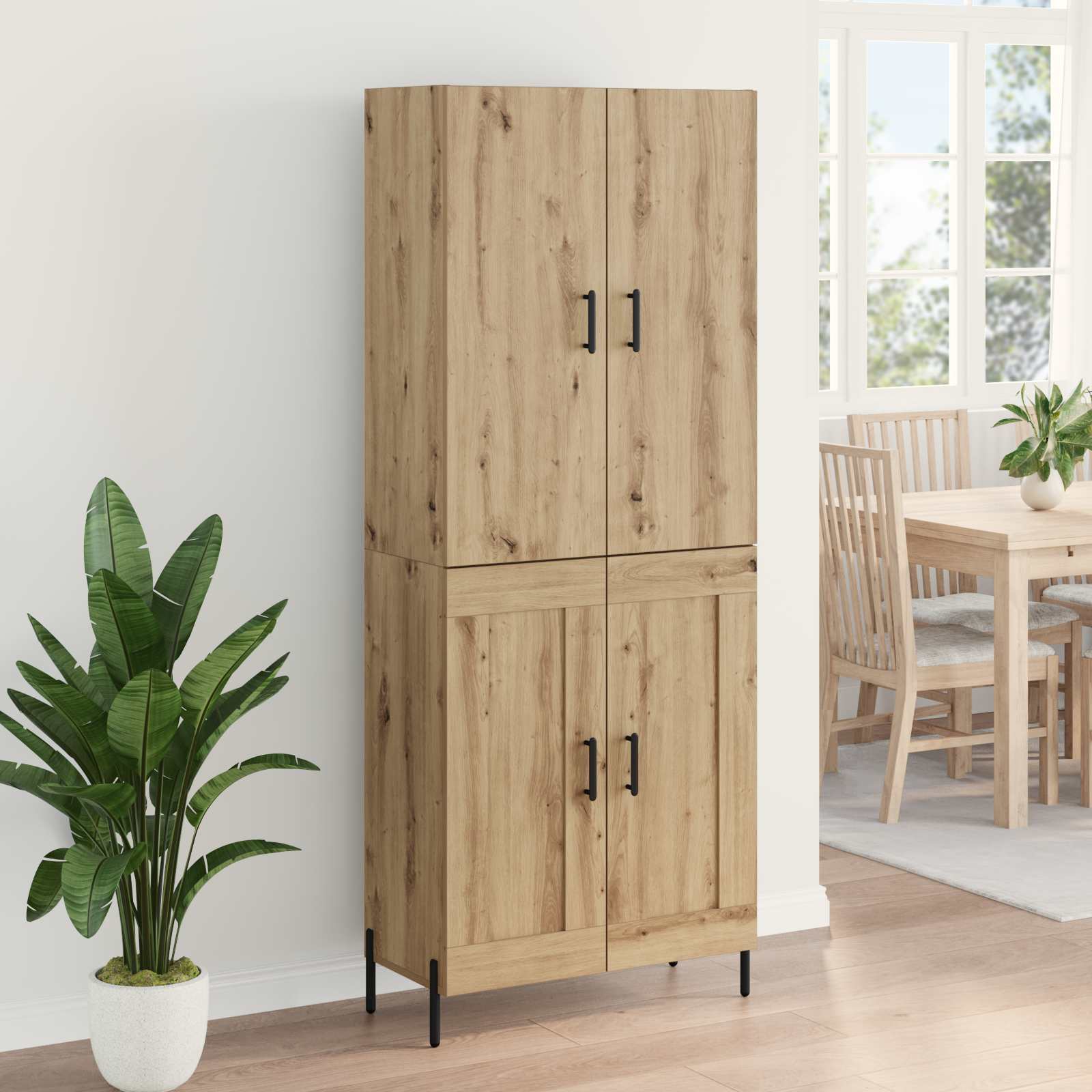 Bufet Stejar Artizanal 69,5 x 34 x 180 cm Lemn compozit — imaginea 4