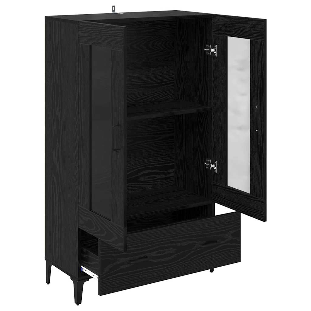 Bufet Stejar Negru 70 x 31 x 115 cm Lemn Ingineresc si Fier — imaginea 6
