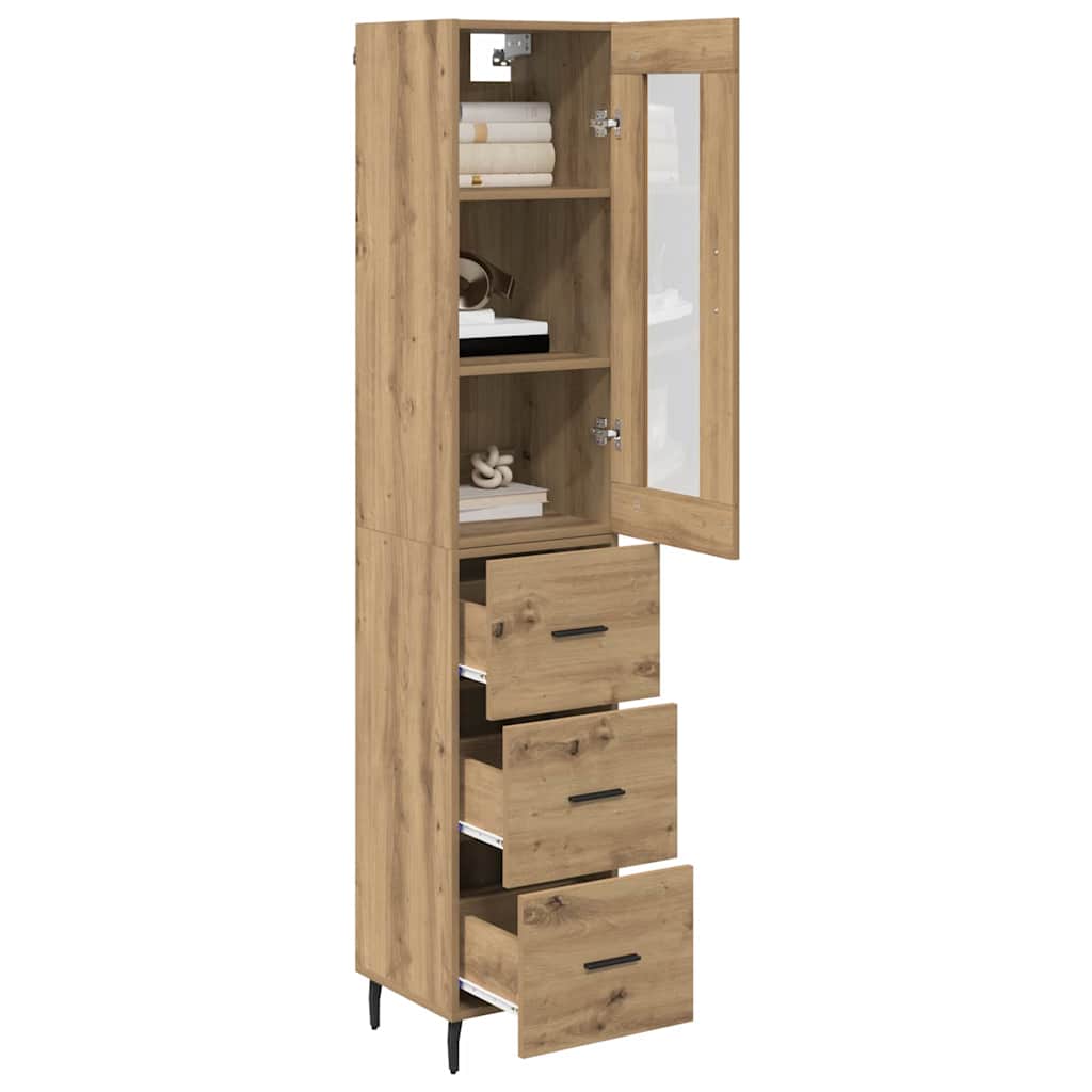 Bufet Stejar Artizanal 34,5 x 34 x 180 cm Lemn compozit — imaginea 4