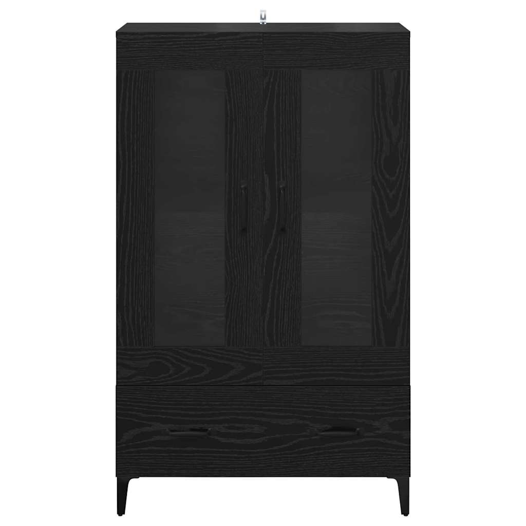 Bufet Stejar Negru 70 x 31 x 115 cm Lemn Ingineresc si Fier — imaginea 7