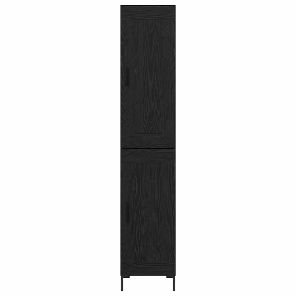 Bufet Stejar Negru 34,5 x 34 x 180 cm Lemn compozit — imaginea 9