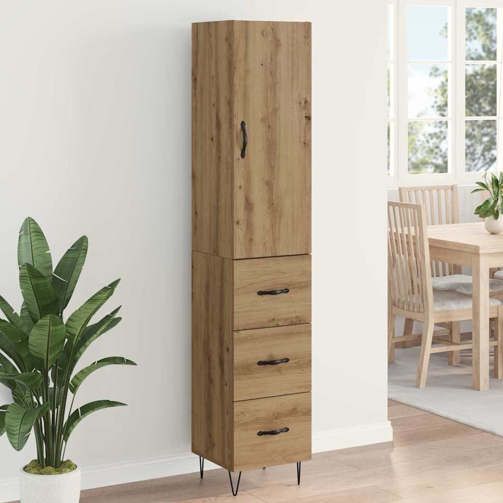 Bufet Stejar Artizanal 69,5 x 34 x 180 cm Lemn compozit — imaginea 5
