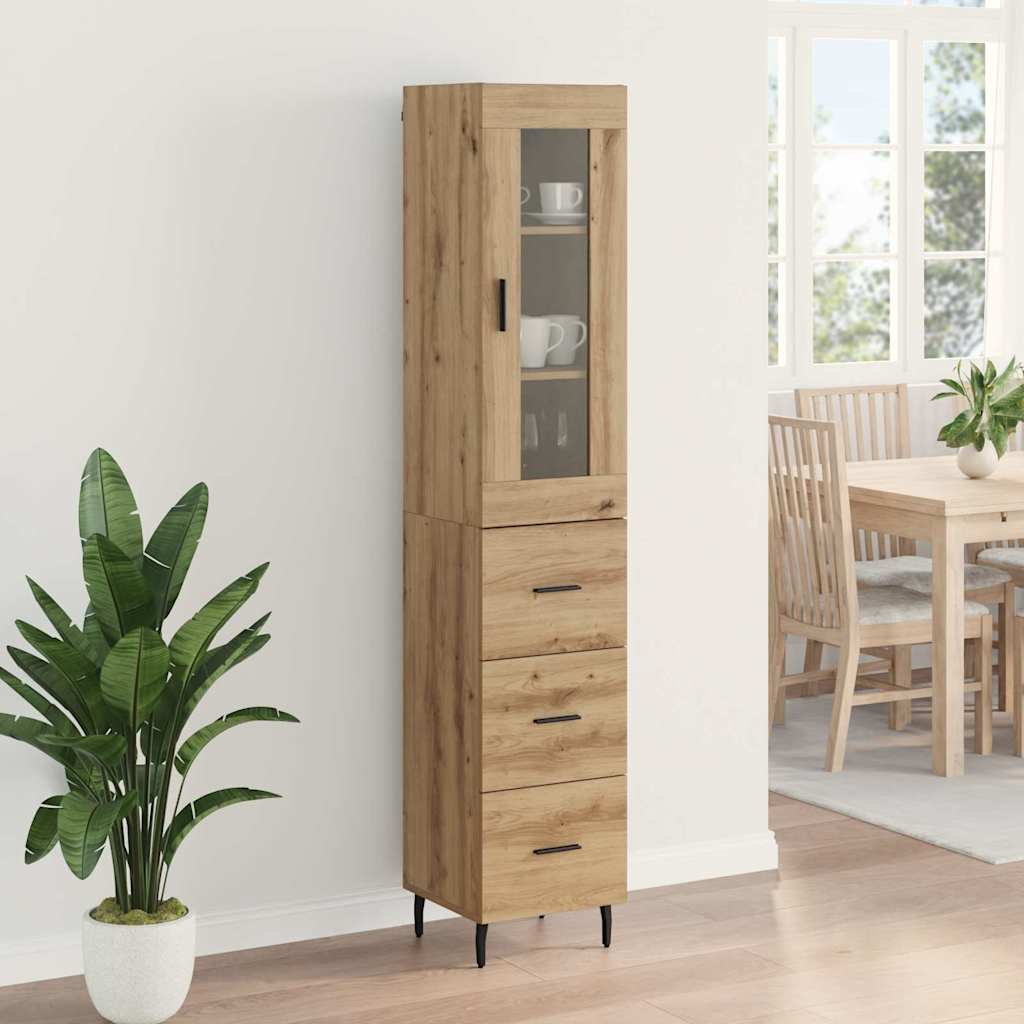 Bufet Stejar Artizanal 34,5 x 34 x 180 cm Lemn compozit — imaginea 5
