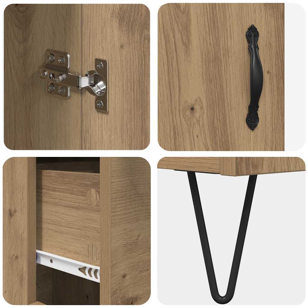 Bufet Stejar Artizanal 69,5 x 34 x 180 cm Lemn compozit — imaginea 12