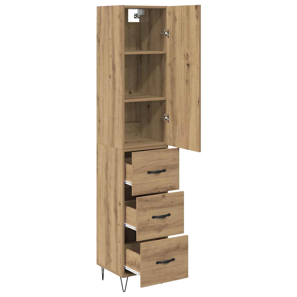 Bufet Stejar Artizanal 69,5 x 34 x 180 cm Lemn compozit — imaginea 6