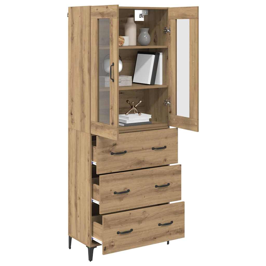 Bufet Stejar Artizanal 69,5 x 34 x 180 cm Lemn compozit — imaginea 4