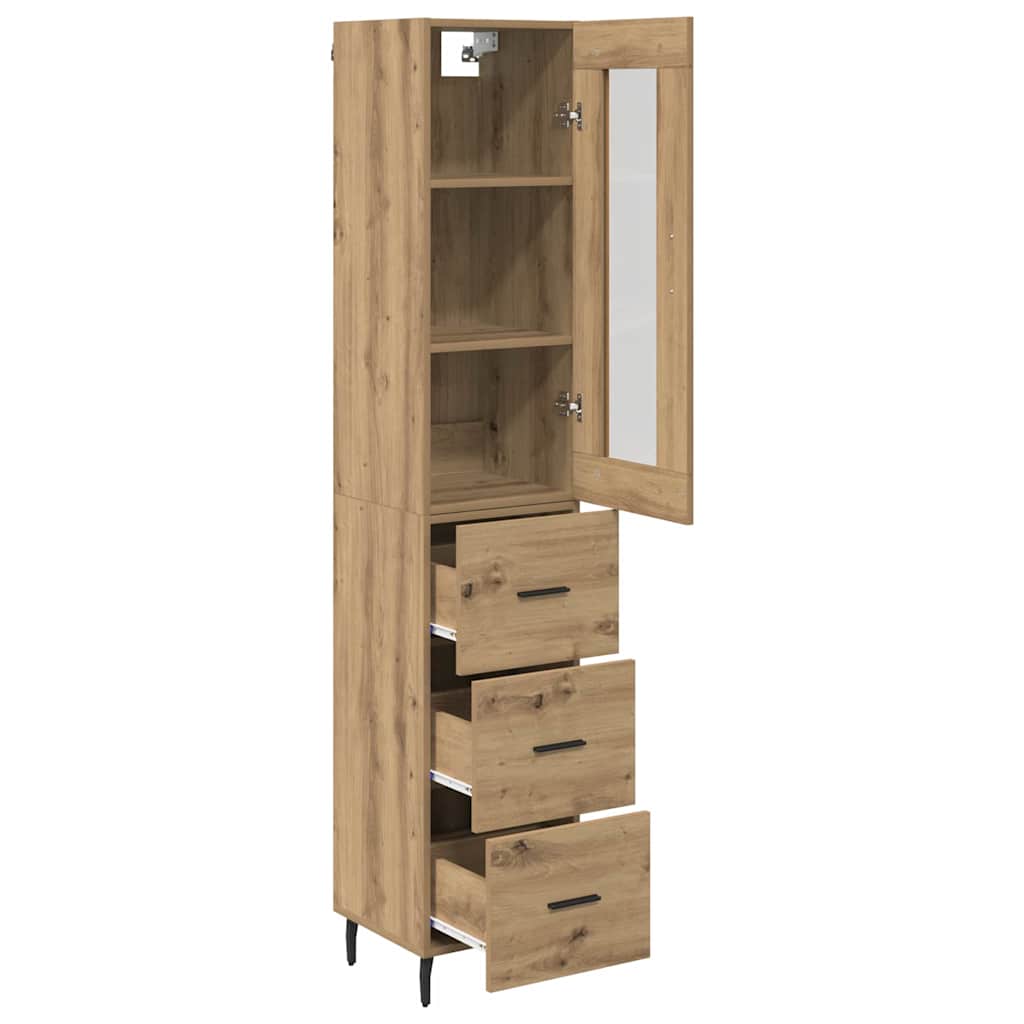 Bufet Stejar Artizanal 34,5 x 34 x 180 cm Lemn compozit — imaginea 6