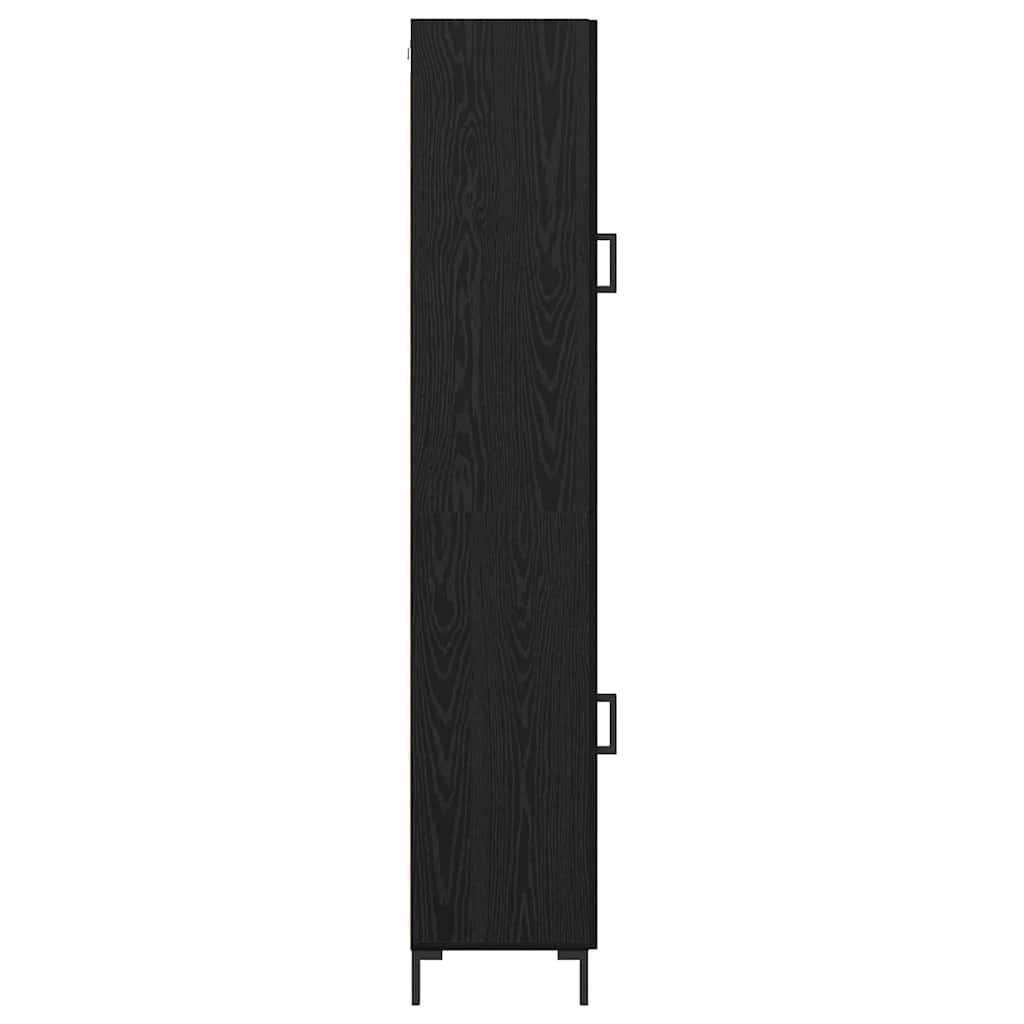 Bufet Stejar Negru 34,5 x 34 x 180 cm Lemn compozit — imaginea 10