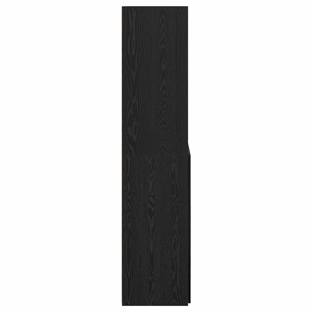 Bufet Stejar Negru 80 x 42,5 x 185 cm Lemn compozit — imaginea 8