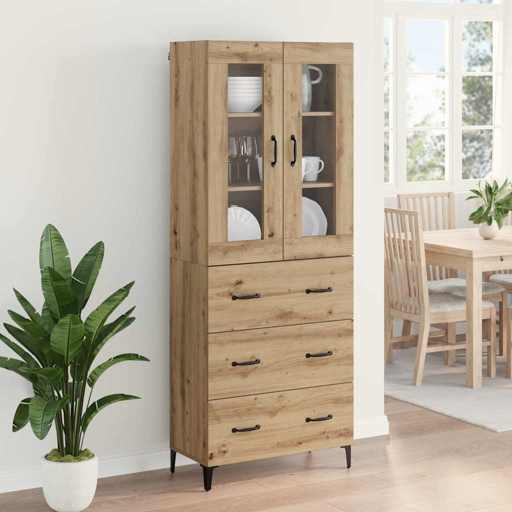 Bufet Stejar Artizanal 69,5 x 34 x 180 cm Lemn compozit — imaginea 5