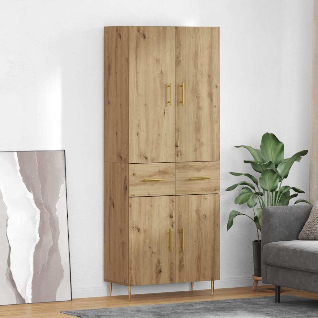 Bufet Stejar Artizanal 69,5 x 34 x 180 cm Lemn compozit — imaginea 2