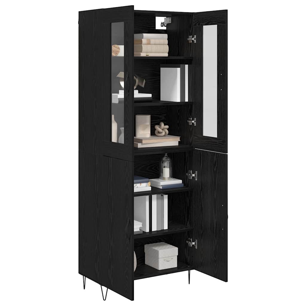 Bufet Stejar alb si negru 69,5 x 34 x 180 cm Lemn compozit — imaginea 4