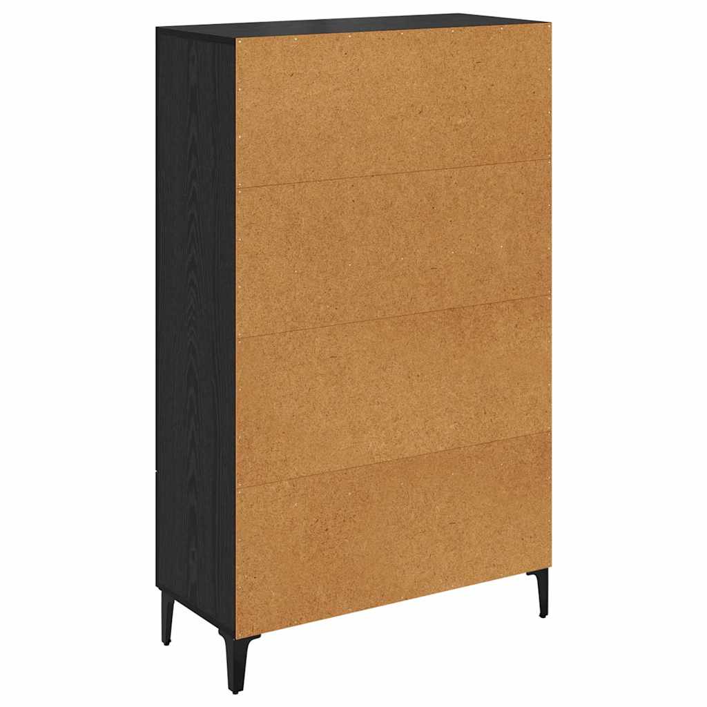 Bufet Stejar Negru 70 x 31 x 115 cm Lemn Ingineresc si Fier — imaginea 9