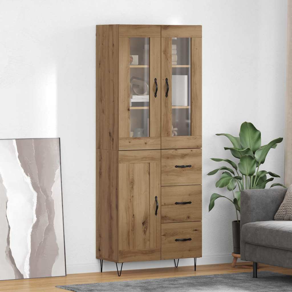 Bufet Stejar Artizanal 69,5 x 34 x 180 cm Lemn compozit — imaginea 2