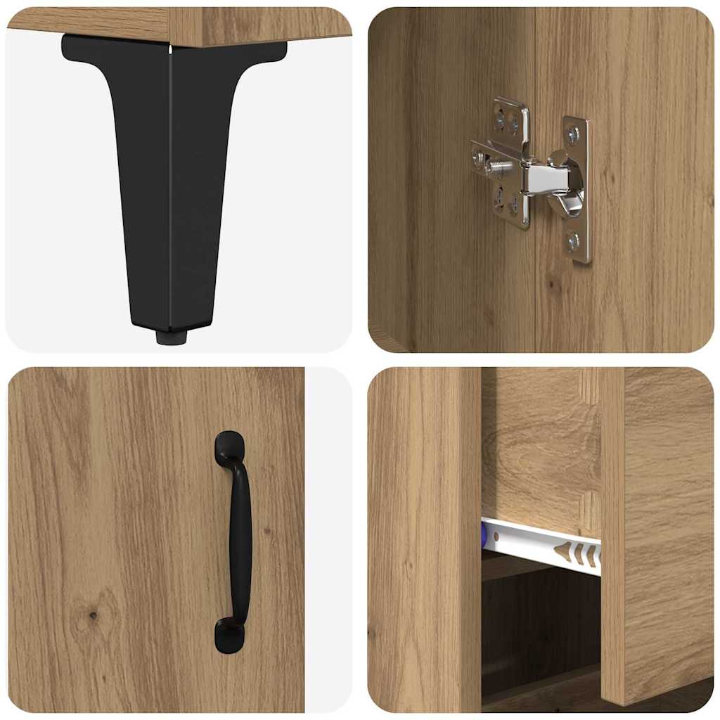 Bufet Stejar Artizanal 69,5 x 34 x 180 cm Lemn compozit — imaginea 11