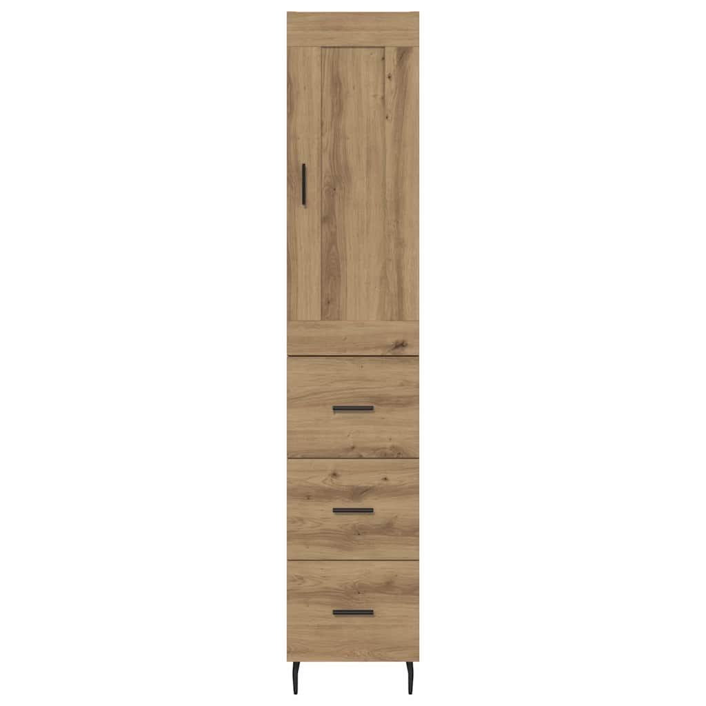 Bufet Stejar Artizanal 34,5 x 34 x 180 cm Lemn compozit — imaginea 9