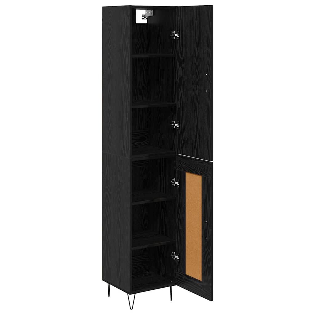 Bufet Stejar Negru 69,5 x 34 x 180 cm Lemn compozit — imaginea 6