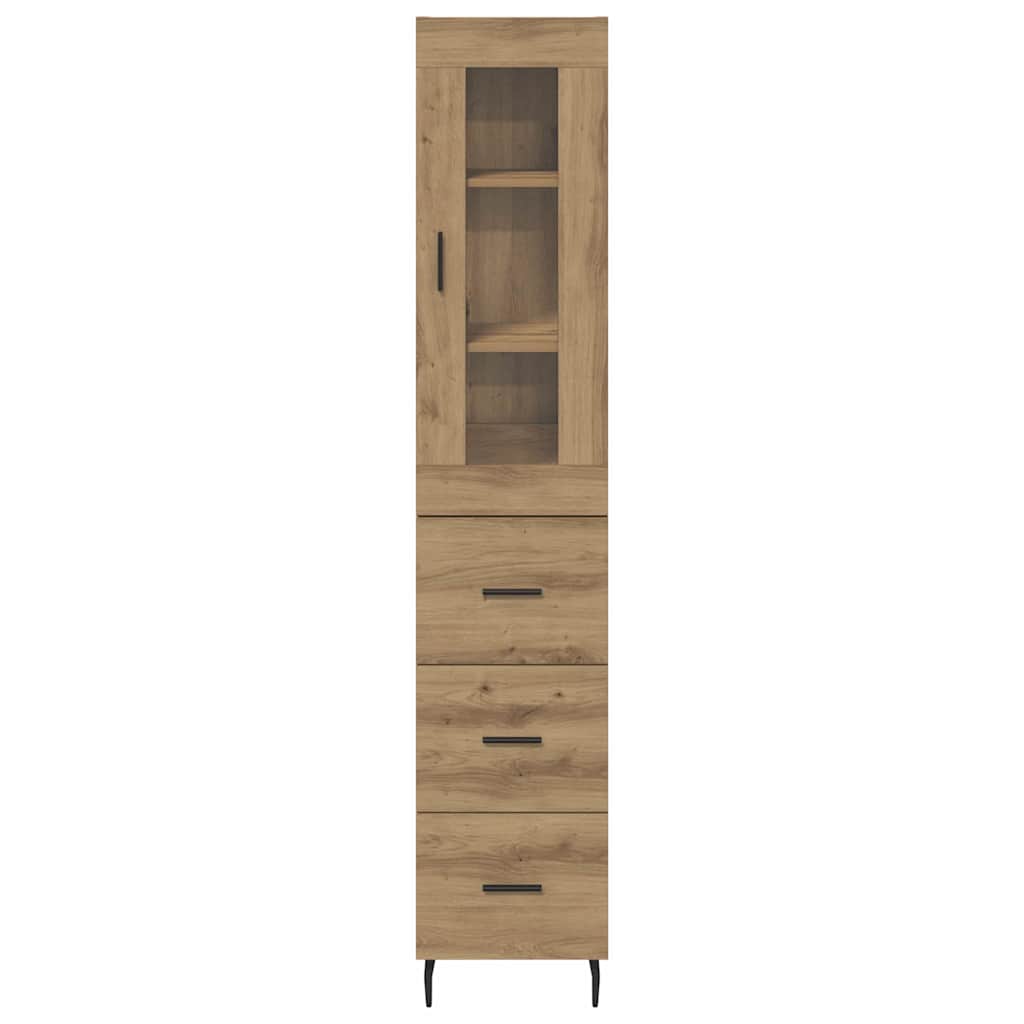 Bufet Stejar Artizanal 34,5 x 34 x 180 cm Lemn compozit — imaginea 9