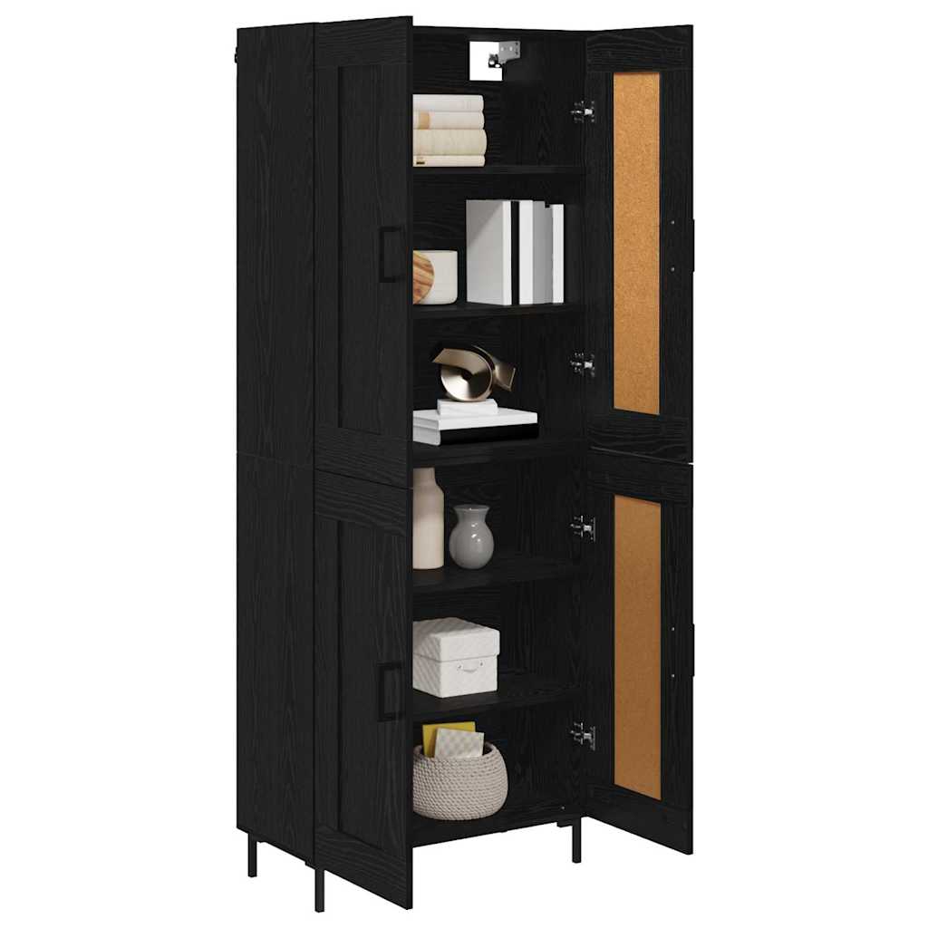 Bufet Stejar Negru 69,5 x 34 x 180 cm Lemn compozit — imaginea 4