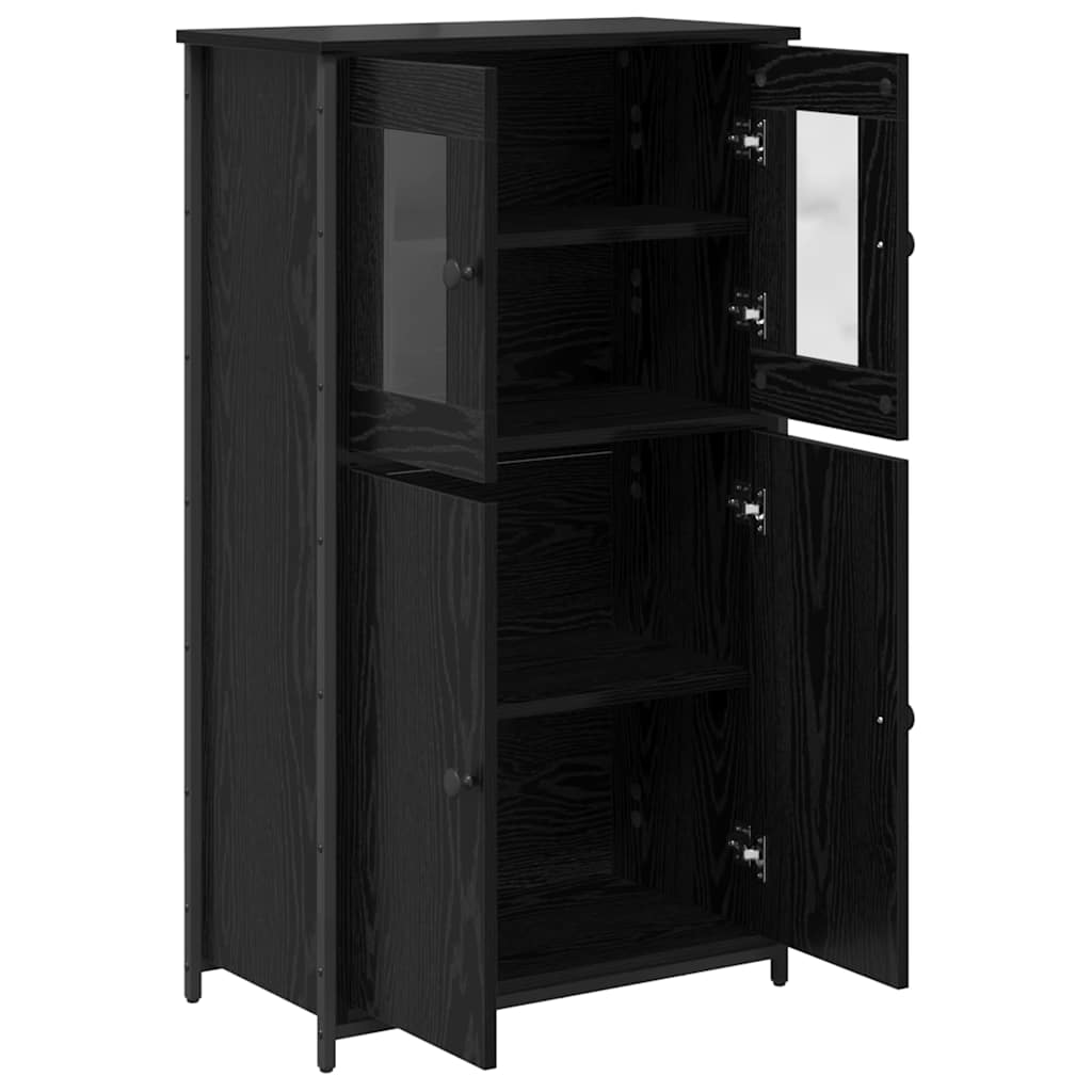 Bufet Stejar Negru 62 x 32 x 106,5 cm Lemn compozit — imaginea 6