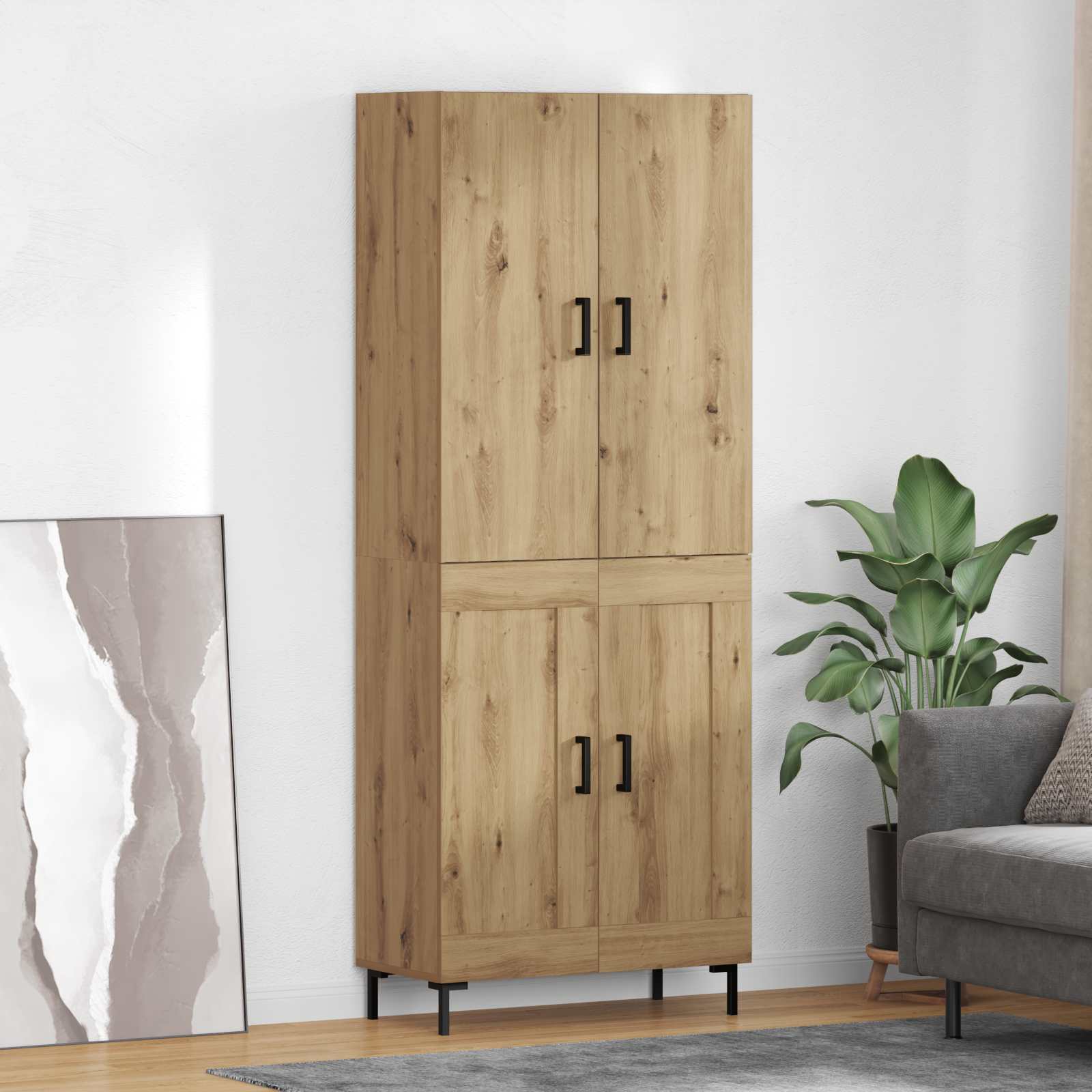 Bufet Stejar Artizanal 69,5 x 34 x 180 cm Lemn compozit — imaginea 2