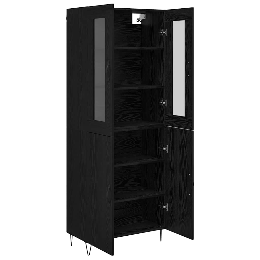 Bufet Stejar alb si negru 69,5 x 34 x 180 cm Lemn compozit — imaginea 6