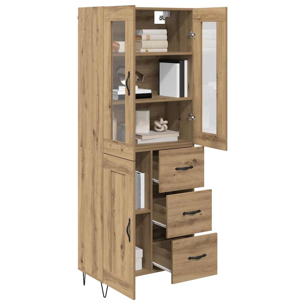 Bufet Stejar Artizanal 69,5 x 34 x 180 cm Lemn compozit — imaginea 4