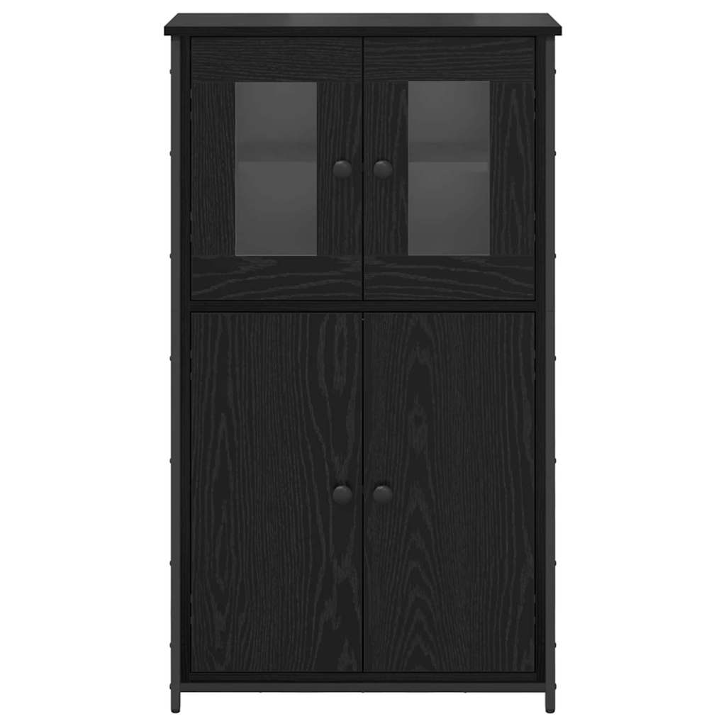 Bufet Stejar Negru 62 x 32 x 106,5 cm Lemn compozit — imaginea 7