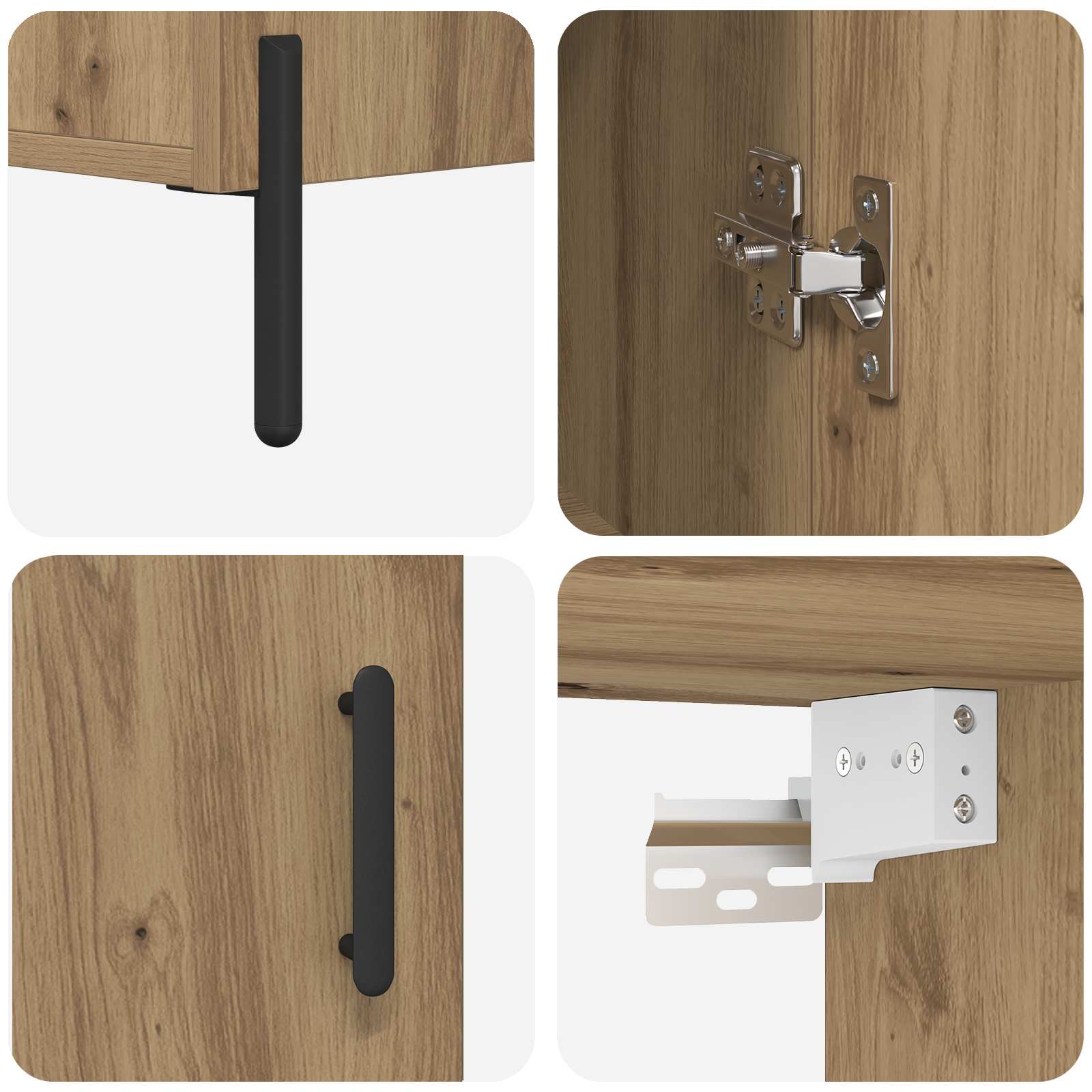 Bufet Stejar Artizanal 69,5 x 34 x 180 cm Lemn compozit — imaginea 11