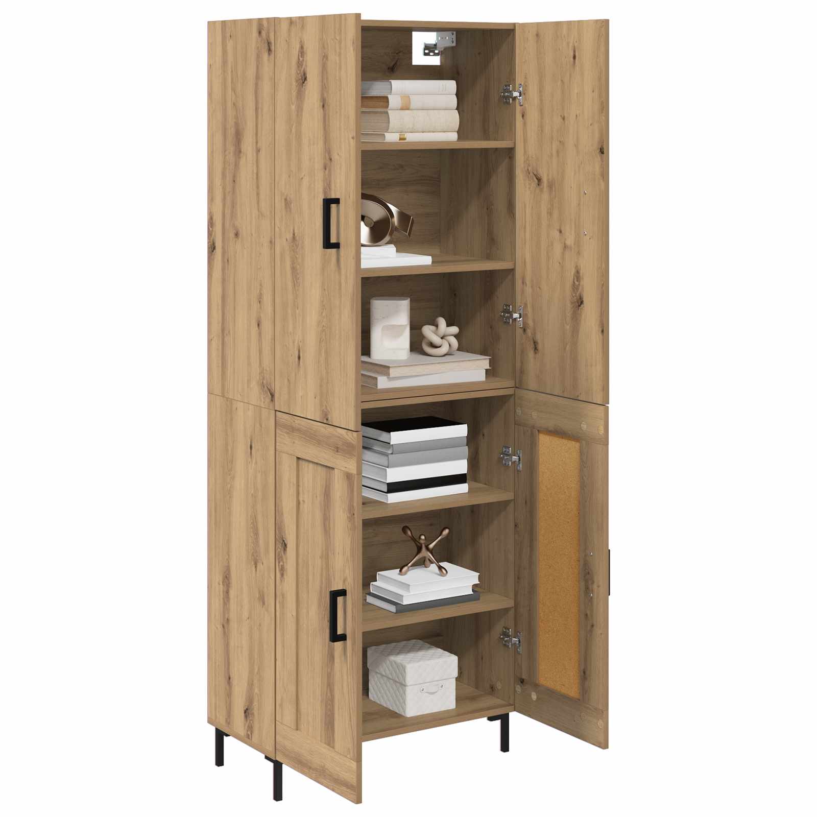 Bufet Stejar Artizanal 69,5 x 34 x 180 cm Lemn compozit — imaginea 3