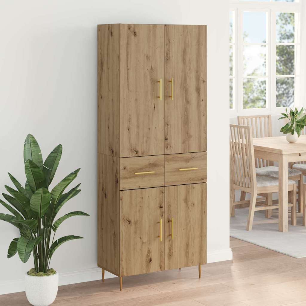Bufet Stejar Artizanal 69,5 x 34 x 180 cm Lemn compozit — imaginea 5