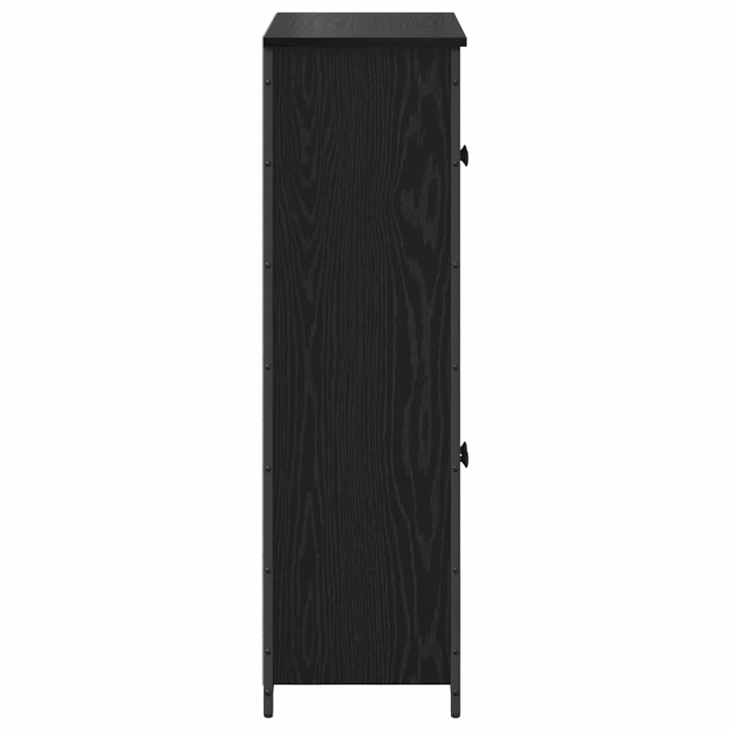 Bufet Stejar Negru 62 x 32 x 106,5 cm Lemn compozit — imaginea 8