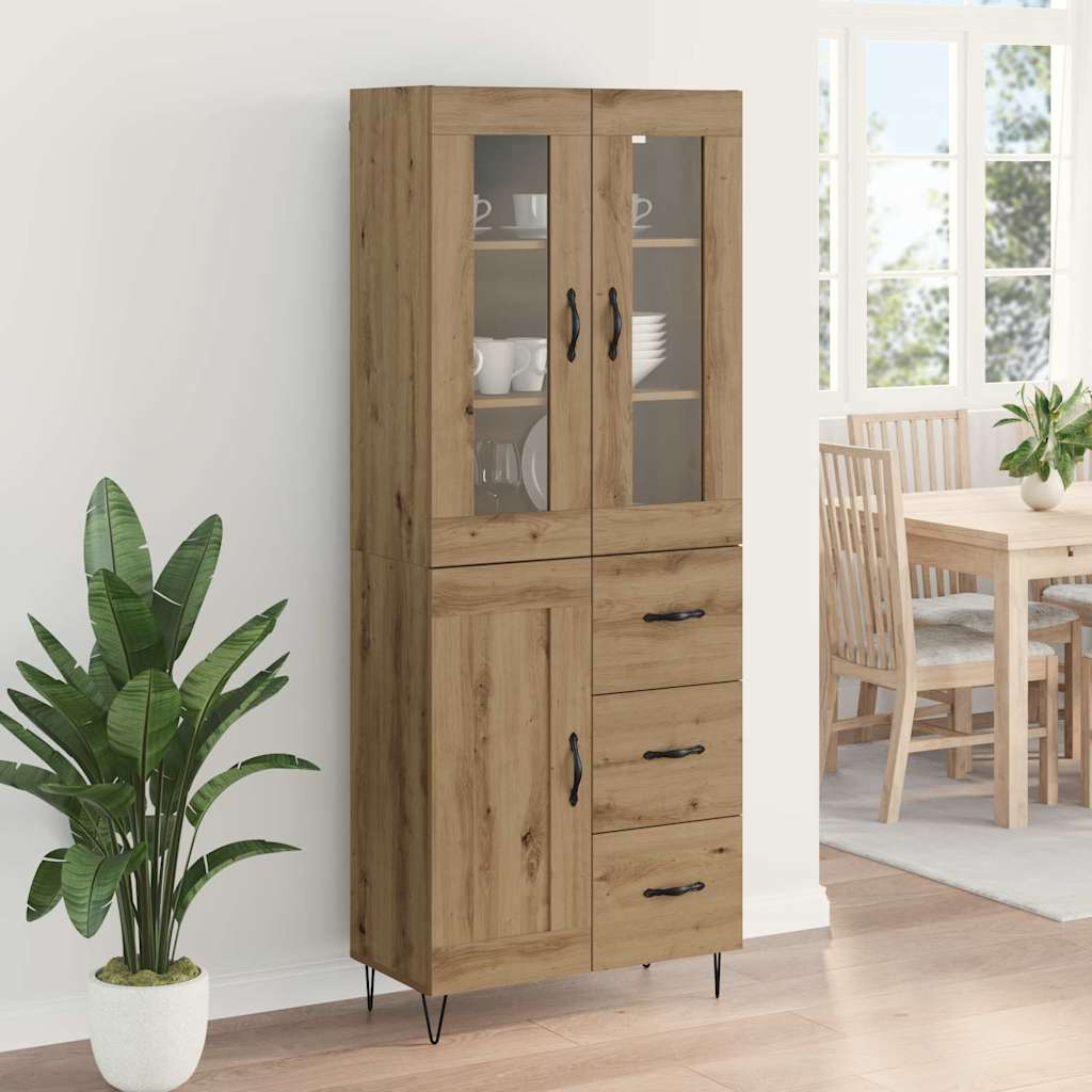 Bufet Stejar Artizanal 69,5 x 34 x 180 cm Lemn compozit — imaginea 5
