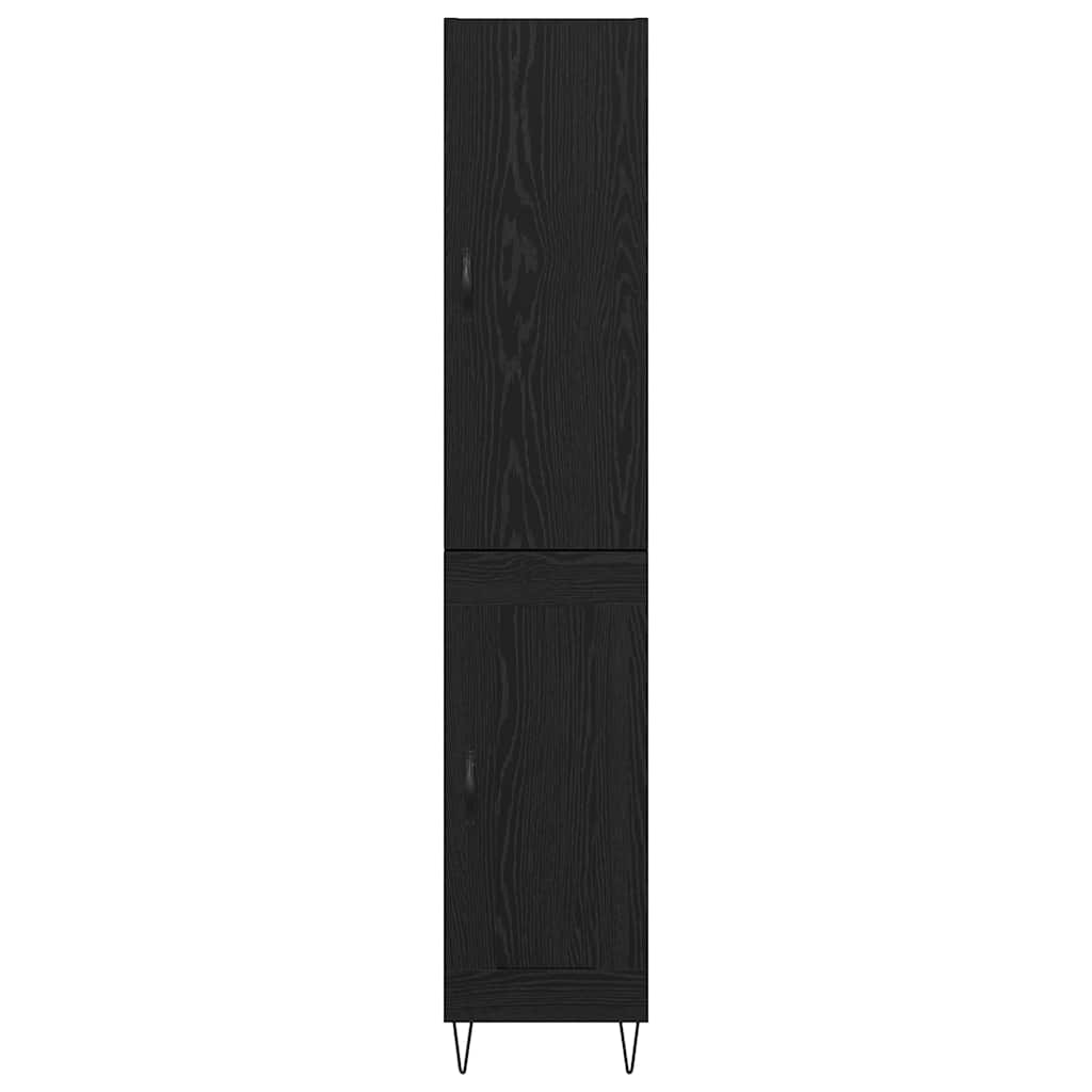 Bufet Stejar Negru 69,5 x 34 x 180 cm Lemn compozit — imaginea 9