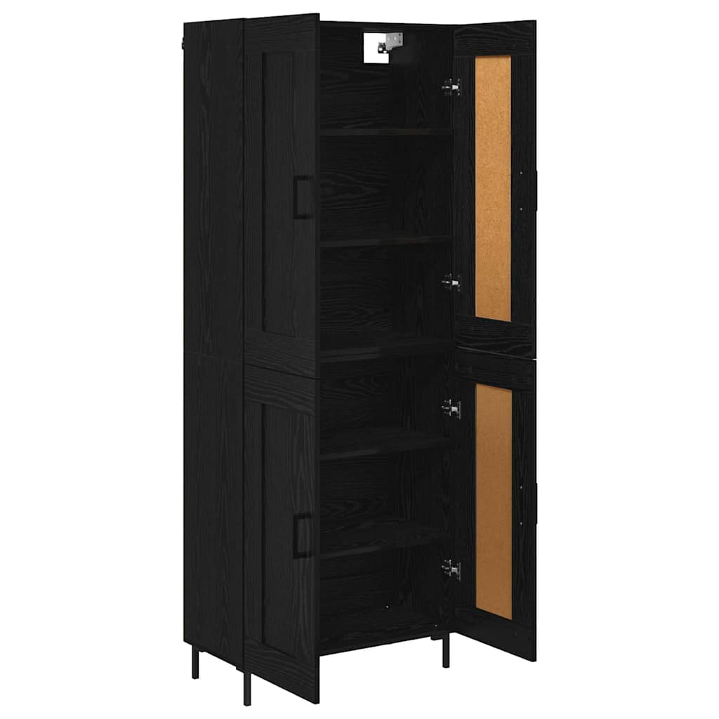 Bufet Stejar Negru 69,5 x 34 x 180 cm Lemn compozit — imaginea 6